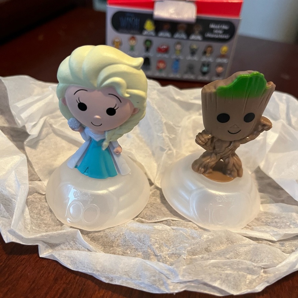 McDonalds Happy Meal Elsa and Groot - Disney 100 figures Elsa and Groot NIB